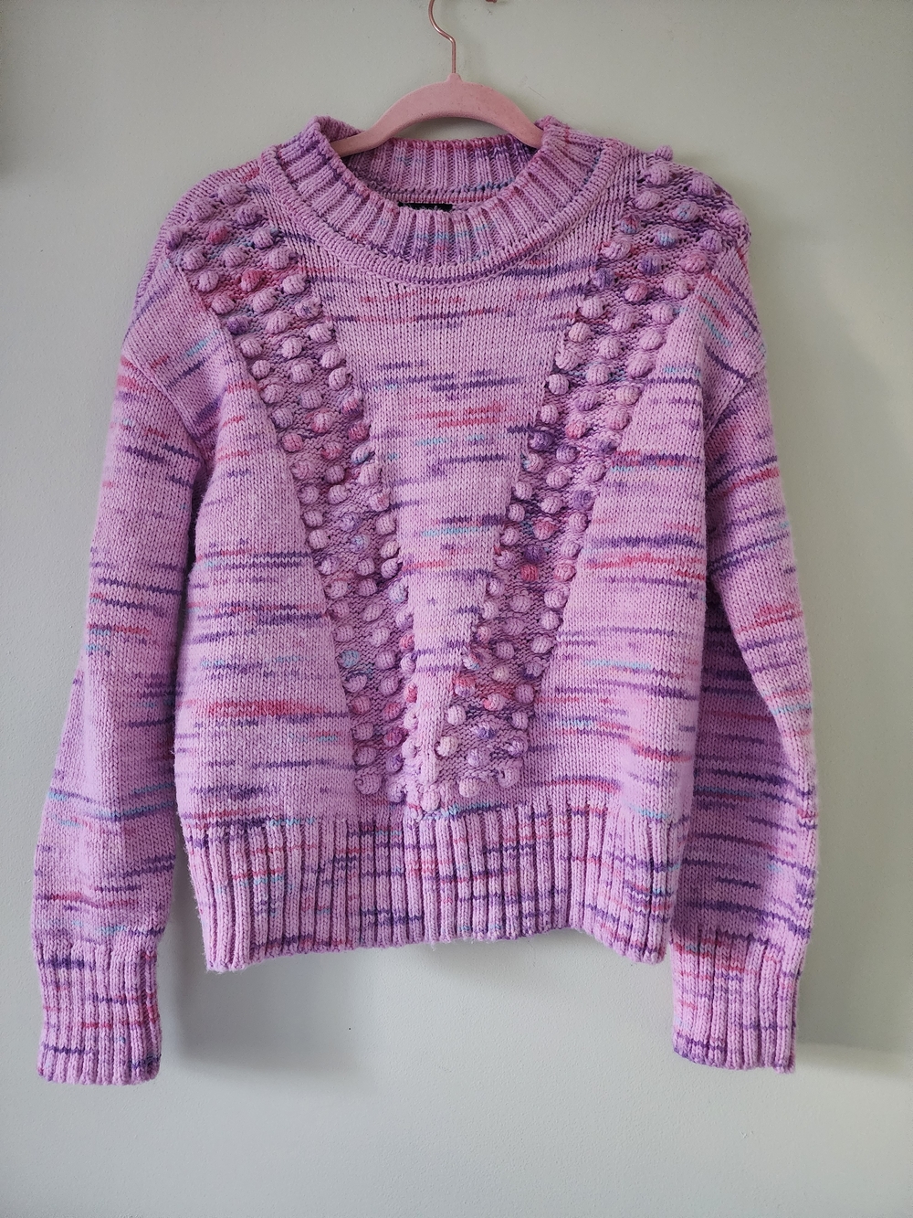 Talbots Lavender Bubble-Knit Turtleneck Sweater